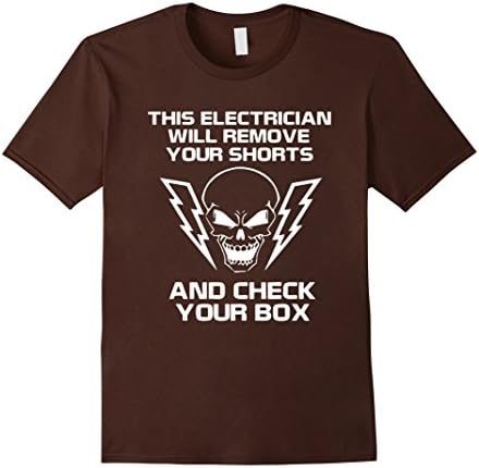 Men's Electrician T shirt  Medium Brown