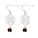 FOJO's Genuine Tigerseye Double Happiness Earrings