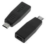 Black Mini USB to Micro USB charger Converter Adapter for Blackberry Tour 9630, 8900 Curve, Storm 9530, Pearl Flip 8220