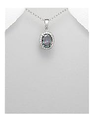 CZ Pendant Necklace In 92.5 Sterling Silver