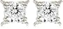 Platinum Plated Sterling Silver "100 Facets Collection" Round Cubic Zirconia Four-Prong Stud Earrings