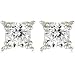 Platinum Plated Sterling Silver "100 Facets Collection" Round Cubic Zirconia Four-Prong Stud Earrings