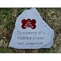 Pet Memorial Stone with Engraved Bone Tag-Deluxe