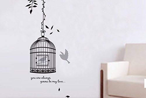 Wall Decor Stickers Vinyl Birdcage You Are Always Gonna Be My Love Free From Harmful Substances Good Quality Easy to Apply and Remove 27in X 19in