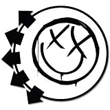 Blink-182 Smiley Face bumper sticker 4" x 4"