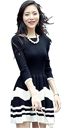 ニットワンピース モノトーン ミニ デート シンプル セクシー 長袖 カジュアル キュート エレガンス レディース 秋物 冬物 可愛いスカーフ付き R571