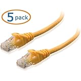 Cable Matters 5-Pack, Cat6 Snagless Ethernet Patch Cable in Yellow 3 Feet