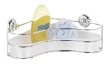 Wenko 16948100 Eckablage Ergo Milazzo Super-Loc - Befestigen ohne Bohren, Chrom-Kunststoff, 36 x 9 x 27 cm, wei&szlig;