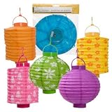 Battery-operated Paper Garden Lanterns, 8" (Assorted Designs)
