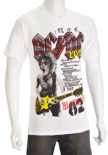 Mens AC/DC – Bad Boy Boogie T-Shirt White 5737TSWPL Large