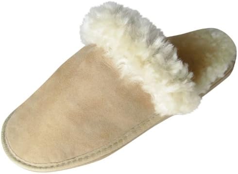 Genuine Golden Fleece New Zealand Twinfaced Sheepskin Classic Scuff Slippers Sand Women's (XXL EU 46)