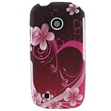 Hard Snap on With PINK HEART LOVE FLOWERS Design Plastic Sleeve Faceplate C ....
