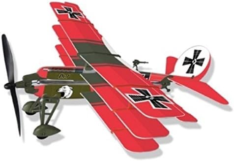 LYONAEEC Flyable Historic Rubber Band Toy Model Fokker Dr. 1 (Red Baron) by Vodcart