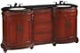Kendall Double Sink Cabinet, BLACK GRANITE, ANTIQUE CHERRY