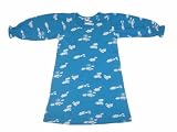 Long Sleeve Cotton Knit Nightgown Blue Clouds