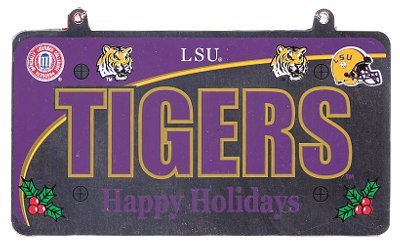 LSU Tigers NCAA License Plate Christmas Ornament