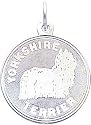 14K White Gold Yorkshire Terrier Disc Charm