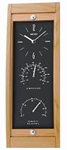 Seiko Wall Clock Natural Alder Case - Clock, Thermometer and Hygrometer #QXA408ALH