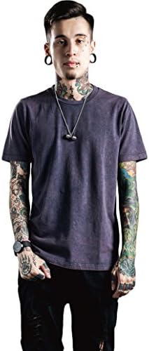 The Ace Men's Hip Hop Hipster Street T-Shirt Vintage Distressed Tee Tops 373T# Purple X-Large