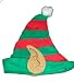 Christmas Elf Costume Hat Red & Green with attached ears