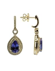 14K ExquisiteTanzanite Earrings with Diamonds (NEW ARRIVAL)