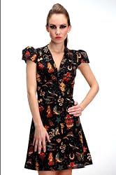 Living Dead Souls Womens Short Sleeve Dress- Assorted Colors