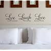 Wall Art Quote Sticker - 'Live Laugh Love' WA088X - BLACK