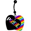 Rainbow Pride Heart Belly Ring