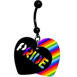 Rainbow Pride Heart Belly Ring