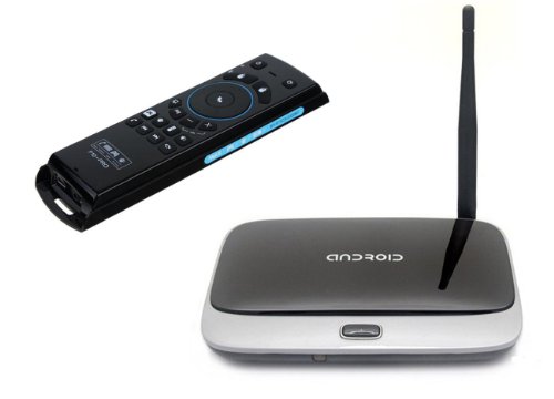 K-R42 Quad Core Google Android 4.2.2 RK3188 28nm Cortex-A9 1.6Ghz Mini TV BOX HDMI HDD Player 2G/8G External Wifi Antenna Ethernet Port with IR Remote Controller + Mele F10-PRO 2.4G Air Mouse Wireless Keyboard 2 in 1 Intelligent Voice with IR Remote Control for PC TV Media Player