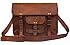 Leather Bags Now 15'' Inches Classic Adult Unisex Cross Shoulder Genuine Leather Messenger Laptop Briefcase Bag Satchel Brown