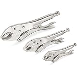TEKTON 3730 Curved Jaw Locking Pliers Set, 3-Piece