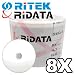 Ridata 8X DVD-R White Inkjet Hub Printable 100 Pack in Shrinkwrap
