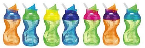 Munchkin Mighty Grip Flip Straw Cups 2-Pack, 10- Ounce (Colors Vary)