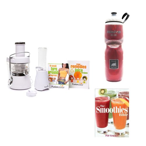 Jason Vale Fusion Juicer w Booster Blender & Book Bundle (White