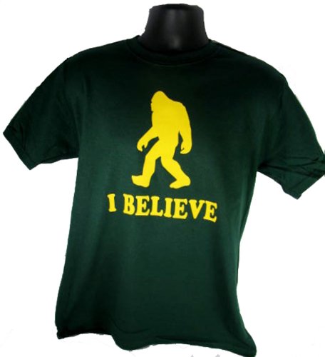 I Believe Sasquatch Bigfoot Yeti Funny Adult Green T-Shirt Shirt Tee ()