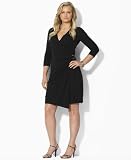 Lauren by Ralph Lauren Plus Size Dress, Gemma Three-Quarter Sleeve Faux Wrap