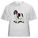 Landseer with flag White T-shirt Pets White T-Shirt by CafePress