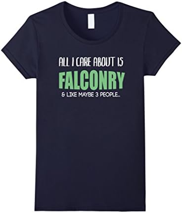 Women's Funny Falconry T-Shirt Large Navy