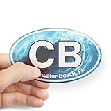CB Clearwater Beach Wave Sticker Oval by CafePress - Clear