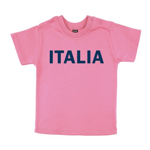 Baby – Kleinkinder T-Shirt – Italia Italien – Textil sorbet / Motiv marineblau Gr. 3-6 Monate