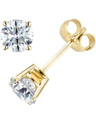 Premium Quality Solitaire Stud Diamond Earrings 1.75 Carat (ctw) in 14K Yellow Gold(SI2)