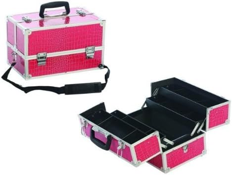 Forli F51-PNKC Automatic Pink Crocodile Train Case