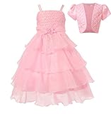 Candykids　スパンコール 子供ドレス 2点セット　ボレロ付き　キッズワンピース 女の子スカート ガールズフォーマル パーティー 発表会 結婚式 入園式 演奏会 花嫁介添人 七五三 卒業式 お嬢