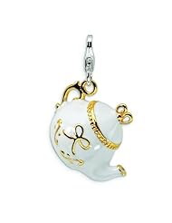 Sterling Silver Tea Pot Lobster Clasp Charm