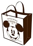 Disney Vintage Mickey Mouse Tote Bag -Large Woven Reusable Tote (14x16x7)