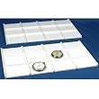 24 Slot Pocket Watch Jewelry Tray Display White Leather