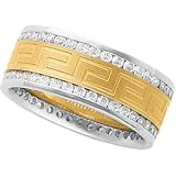 14K Two Tone Gold Diamond Anniversary Band Ring