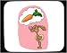 Mouse Pad with dreaming, daydreaming, bunny, rabbit, animal, carrot