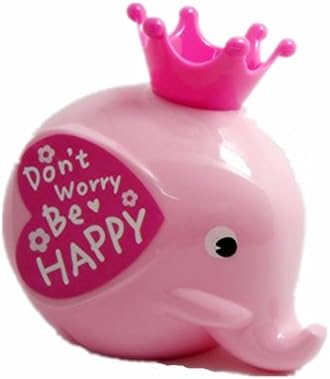 Mini Elephant Piggy Bank Coin Saving Box Money Jar with Doodle Pen Christmas Gift(Pink)